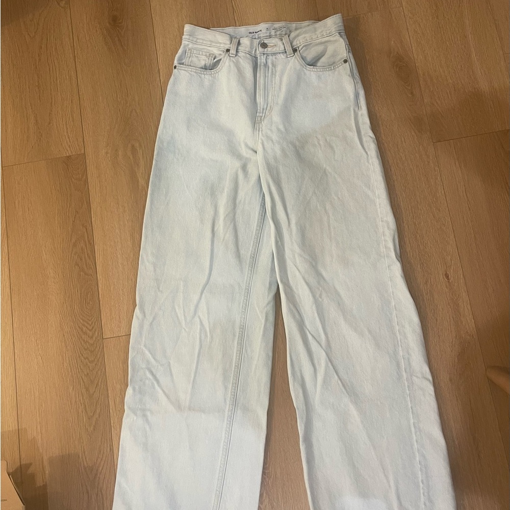 Old Navy Women's Light Blue Baggy Wide Leg Jeans